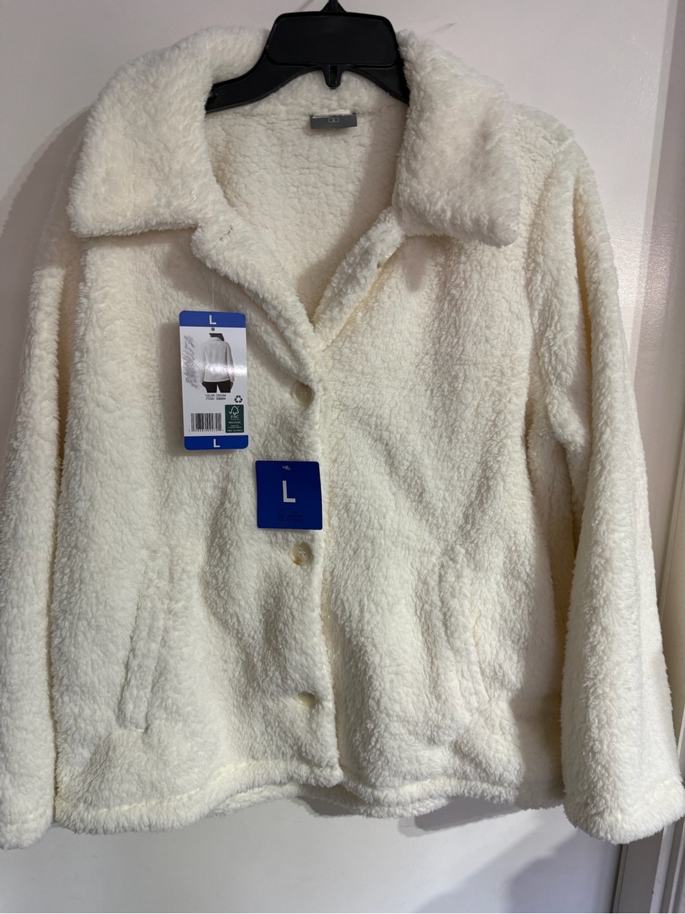BNWT Women’s 32 Degrees Heat Cozy Fleece Button Front Jacket Size Large
